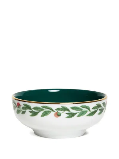 La Doublej Libellula-print Porcelain Bowls (set Of Two) In Green