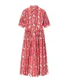 La Doublej Libertine Printed Cotton Shirt Dress In Red