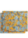 La Doublej Lilium Zafferano-print Table Mats (set Of 2) In Yellow