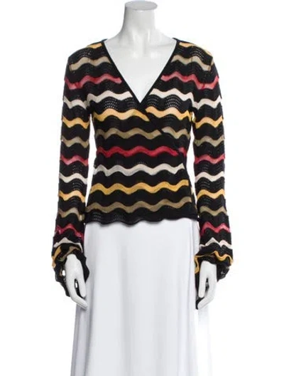 Pre-owned La Doublej Linen Printed Top In Black