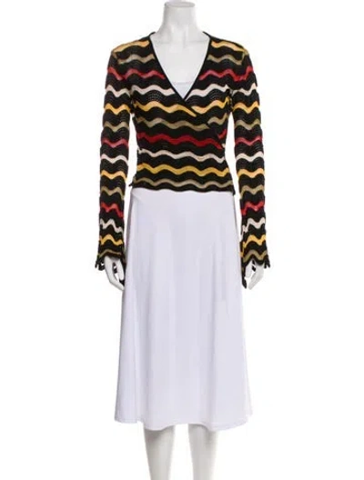 Pre-owned La Doublej Linen Striped Sweater In Black