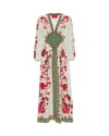 La Doublej La Double J Maxi Dress In Green Silk In White