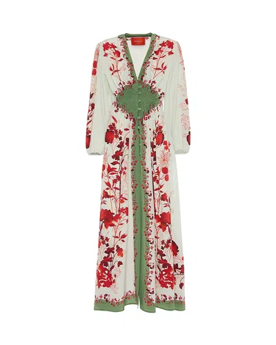 La Doublej La Double J Maxi Dress In Green Silk In Gray