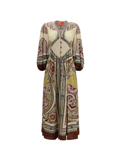 La Doublej Long Camerino Dress In Brown