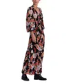 La Doublej Printed Shirred Silk Maxi Dress In Lark Black