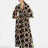 La Doublej Long Camerino Dress In Tackle Black