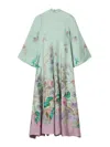 La Doublej La Double J Woman Maxi Dress Light Green Size S Silk In Green