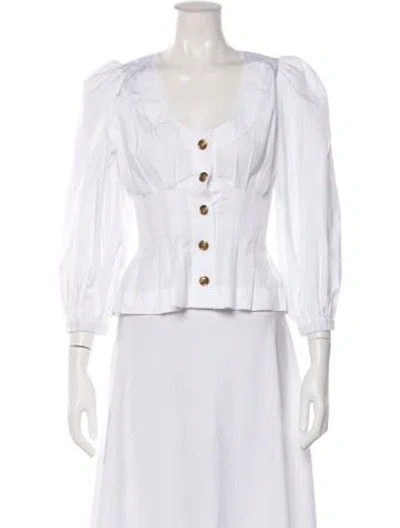 Pre-owned La Doublej Long Sleeve Blouse In White