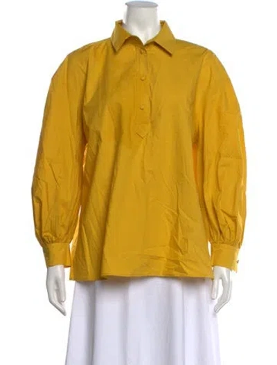 Pre-owned La Doublej Long Sleeve Blouse In Yellow