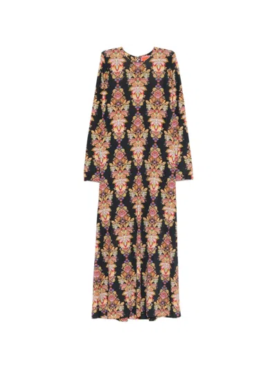 La Doublej Long-sleeve Floral Dress In Multi