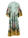 La Doublej Magnifico Floral Silk Twill Maxi Dress In Blue