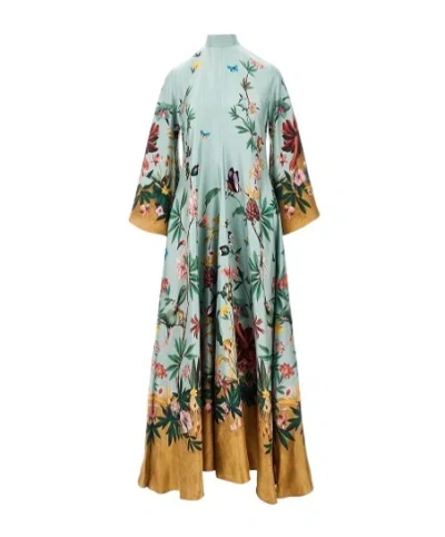 La Doublej Long-sleeve Maxi Dress In Multi