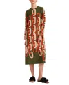 La Doublej La Double J Woman Midi Dress Military Green Size L Viscose In Multi