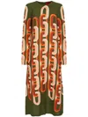 La Doublej La Double J Woman Midi Dress Military Green Size L Viscose In Multi