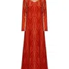 La Doublej Long Sleeve Swing Dress In Banquet Orange