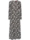 La Doublej Long-sleeve Swing Dress In Aperol Black & White