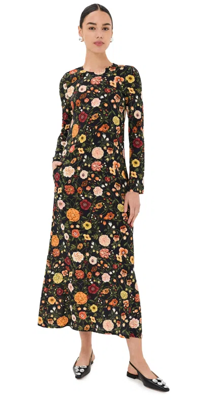 La Doublej Long Sleeve Swing Dress Botticelli In Fantasia