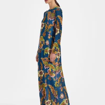 La Doublej Long Sleeve Swing Dress In Lark Blue
