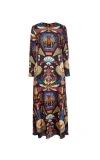 La Doublej Nephthys-print Maxi Dress In Nephthys Navy