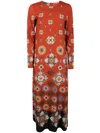 La Doublej Swing Printed Jersey Maxi Dress In Red