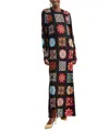 La Doublej Sable Long Sleeve Swing Maxi Dress In Vetrata Grande Black