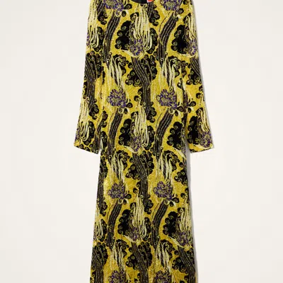 La Doublej Long Sleeve Swing Dress In Yellow