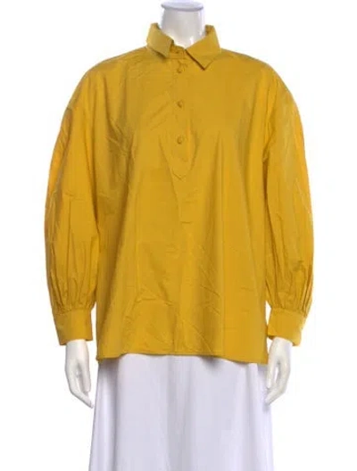 Pre-owned La Doublej Long Sleeve Top In Yellow