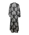 La Doublej La Double J Ankle-length Black Dress With Intricate Patterns In Black