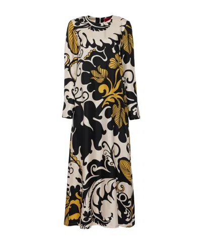 LA DOUBLEJ LA DOUBLEJ GRAPHIC PRINT LONG DRESS