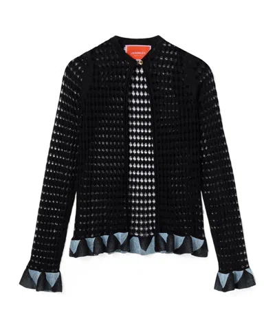 La Doublej Long-sleeved Knitted Cardigan In Black