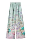 La Doublej La Double J Floral-print Wide-leg Silk Trousers