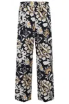 La Doublej La Double J Floral-pattern Loose Pants With Relaxed Fit In Black