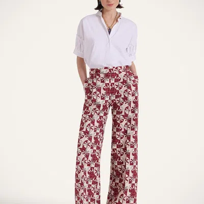 La Doublej Loose Pants In Eclipse Burgundy