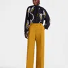 La Doublej Loose Pants In Solid Dark Yellow