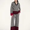 La Doublej Lounge Wool Wide-leg Pants In Multicolor Black & White