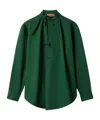 La Doublej Oversized Cotton Linen Shirt In Green