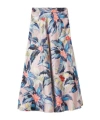 La Doublej La Double J Multicolor Floral Silk Midi Skirt In Multi