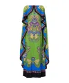 La Doublej Magic Cape-effect Printed Silk Crepe De Chine Maxi Dress In Multi