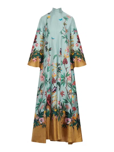 La Doublej Magnificent Long Silk Dress In Multi