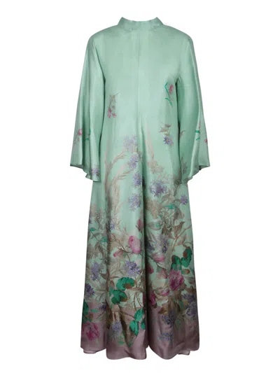 La Doublej Magnificent Pastel Green Silk Dress