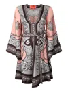 La Doublej 'magnifico' Multicolor Dress With All-over Graphic Print In Pink