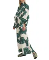 La Doublej Magnifico Monstera-print Silk-twill Dress