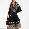 La Doublej Magnifico Silk Dress In Dazed Placée Black