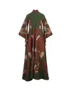 La Doublej Magnifico Printed Silk Twill Maxi Dress In Green