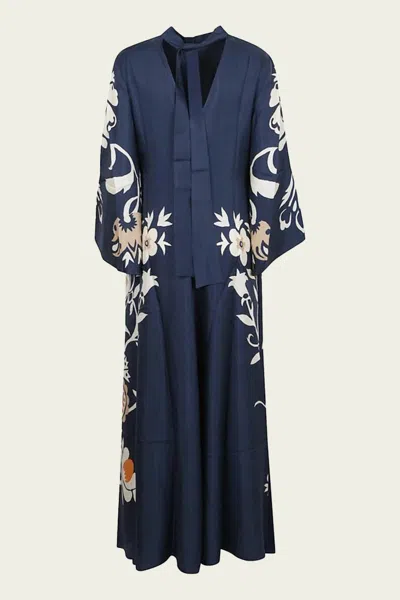 La Doublej Magnifico Dress In Selva Placée Blue