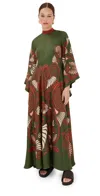 La Doublej Magnifico Printed Silk Twill Maxi Dress In Kerylos Placée