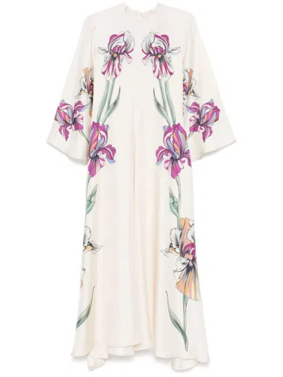 La Doublej Magnifico Maxi Dress In Iris Placée Ivory