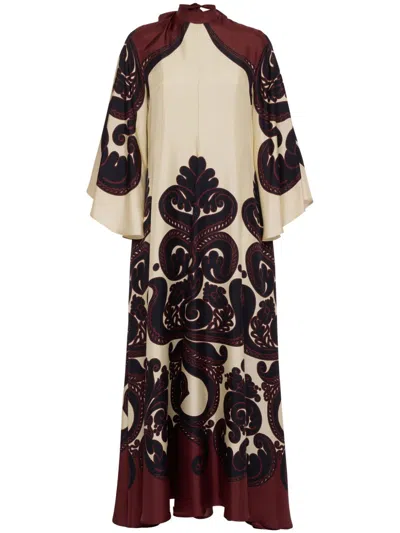 La Doublej Magnifico Neck-sash Placee Silk Dress In White