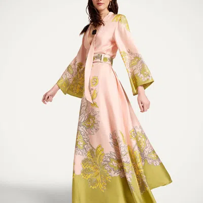 La Doublej Magnifico Dress Swathe Placee In Pink
