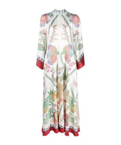 LA DOUBLEJ LA DOUBLEJ MAGNIFICO FLORAL PRINTED MIDI DRESS
